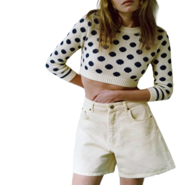 Women's Striped Round Neck Winter Knit Top