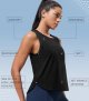 Womens Dry Fit Workout Tank Tops Loose Fit Sleeveless Athletic Running Shirts Tennis Gym Exercise Tops, Curved Hem